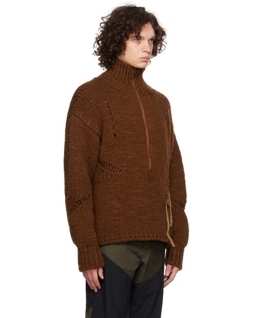 Roa Brown Zip Sweater for men