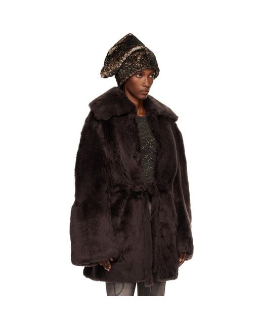 KNWLS Black Baby Shearling Coat
