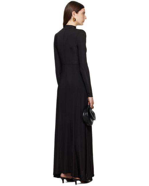 Jil Sander Black Asymmetric Maxi Dress