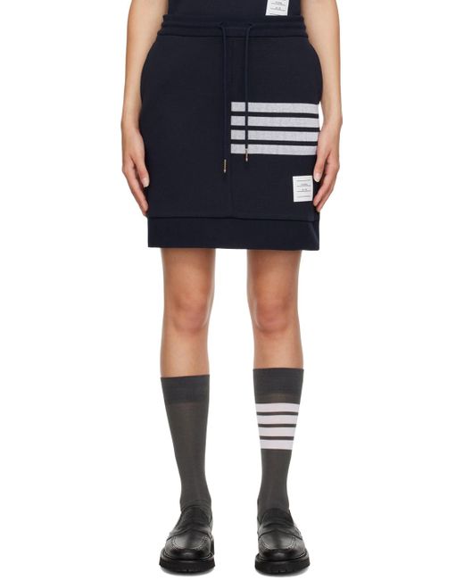 Thom Browne Blue Navy 4-bar Miniskirt