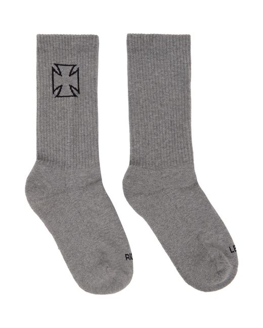 Vetements Gray Biker Cross Socks for men