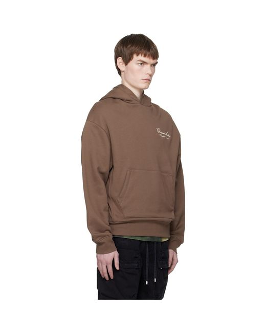 Amiri Brown 'Chateau' Script Hoodie for men