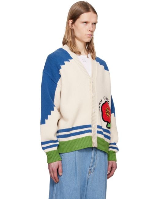 KENZO Blue Off- & Paris Pop' Cardigan for men