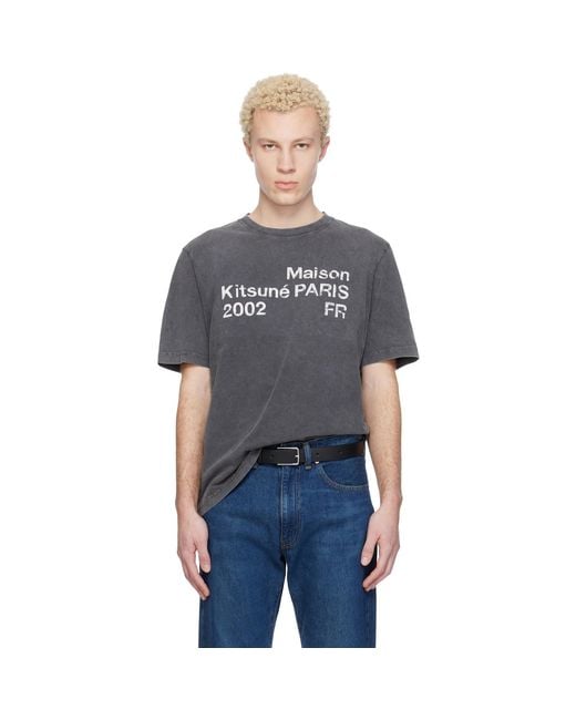 Maison Kitsuné Blue 2002' Faded Comfort T-Shirt for men