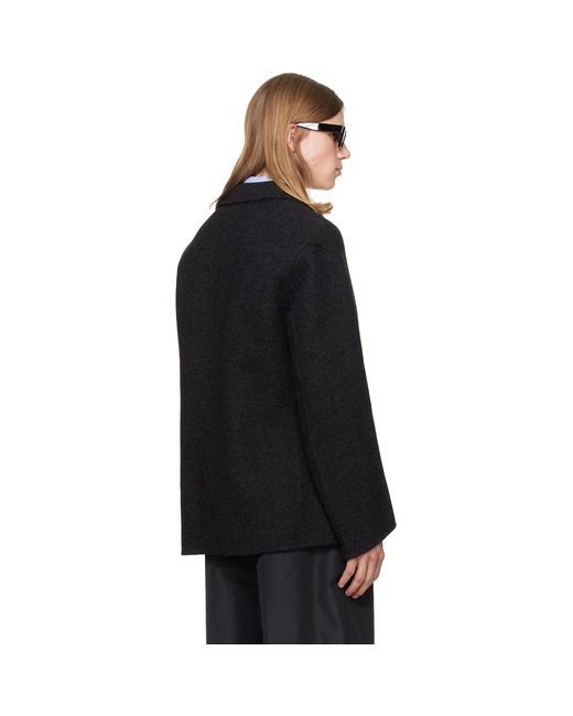 Jil Sander Black Wool Chevron Jacket for men