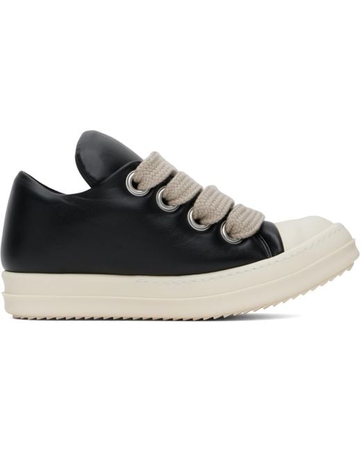 Rick Owens Black Porterville Jumbo Laced Padded Low Sneakers