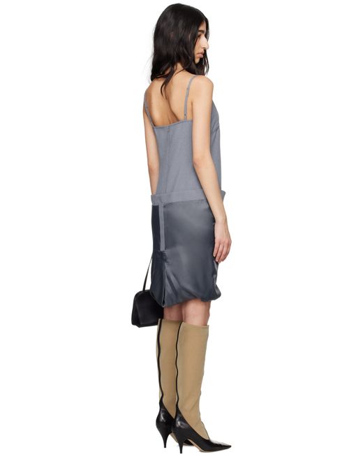 Commission Black Fold-Up Slip Midi Dress
