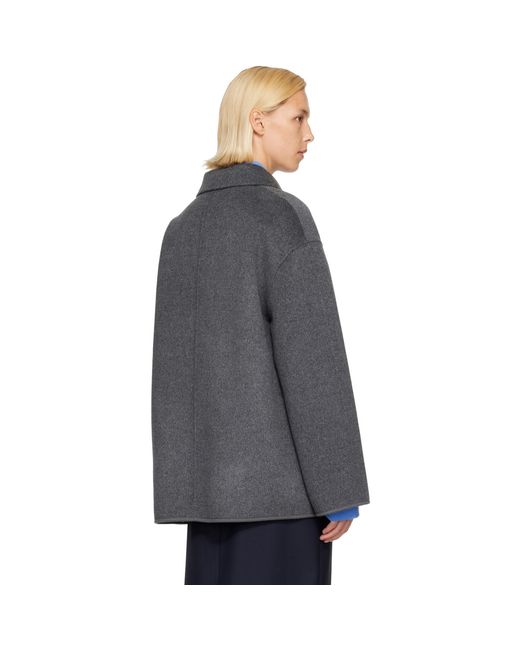 Rohe Blue Double-Faced Wool Pankou Closure Jacket