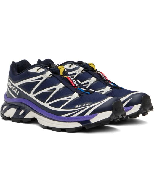 メンズ Salomon ネイビー＆オフホワイト Xt-6 Gore-Tex スニーカー Blue