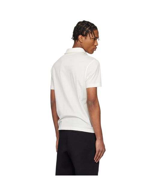 Moncler White Archivio Ss Polo for men