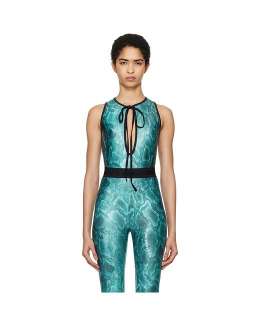 Versace Jeans Couture Blue Printed Bodysuit