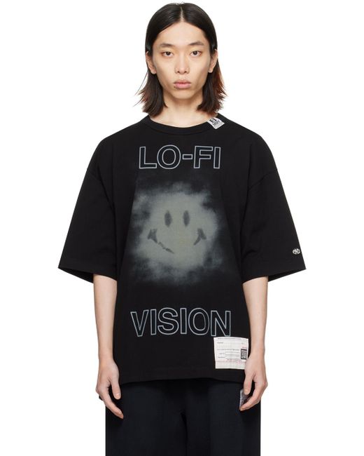 Maison Mihara Yasuhiro Black Miharayasuhiro 'lo-fi Vision' T-shirt for men