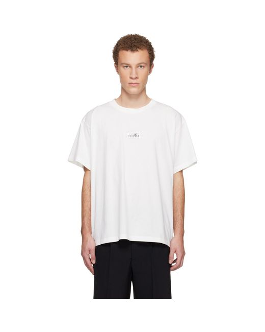 MM6 by Maison Margiela White Off- Numeric Cotton T-Shirt for men
