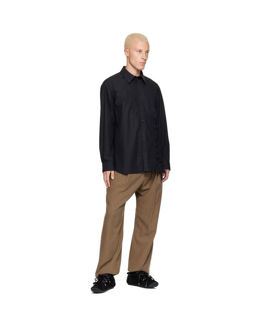 Simone Rocha Black Lace Up Hem Easy Shirt for men