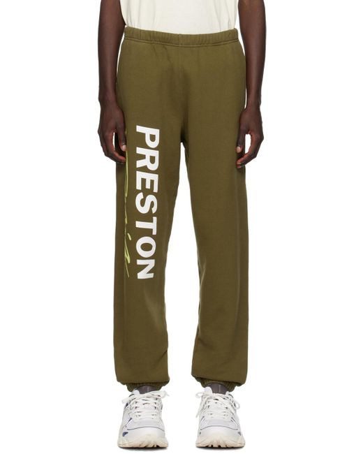 Heron Preston Green Khaki 'racing' Sweatpants for men