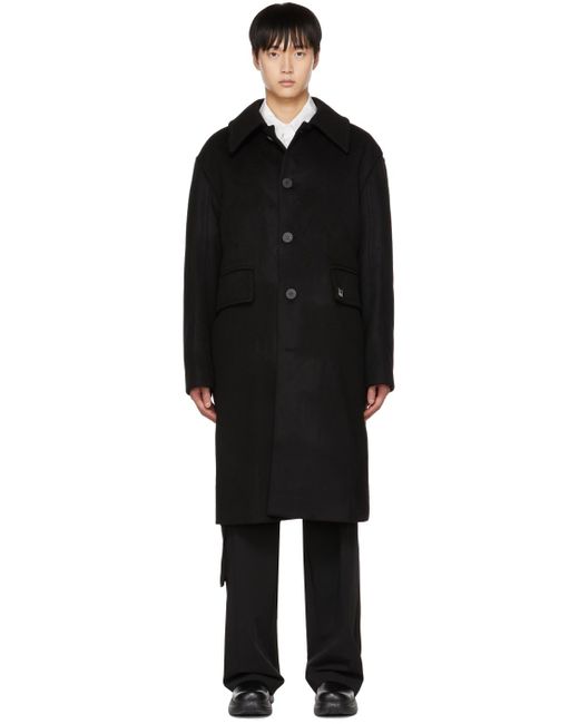 Wooyoungmi Black Wool Coat for men