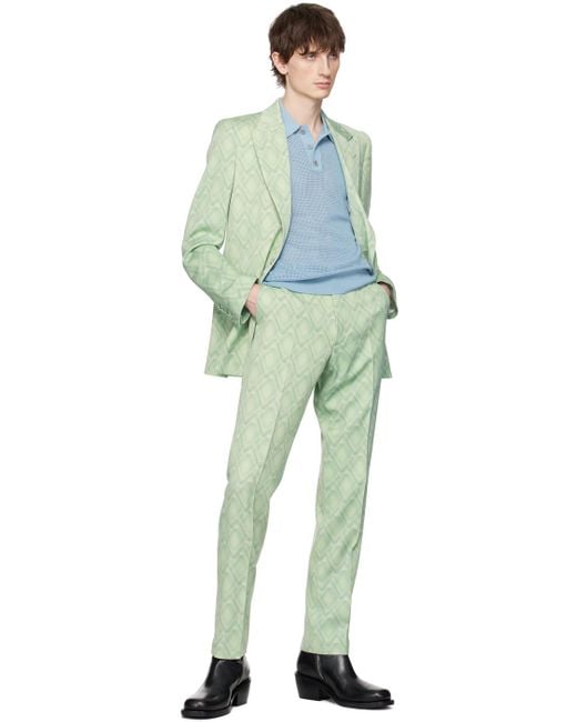 Dries Van Noten Green Slim Fit Suit for men