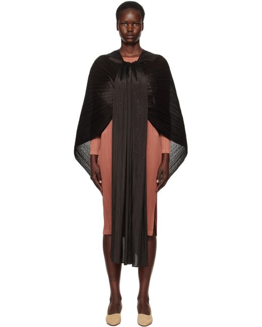 Pleats Please Issey Miyake Black Madame-t December Stole