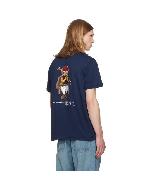 Polo Ralph Lauren Blue Classic Fit Polo Bear Jersey T-Shirt for men