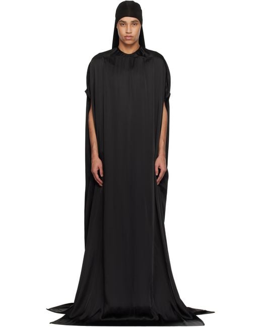 Rick Owens Black Hollywood Tommy Gown Maxi Dress for men