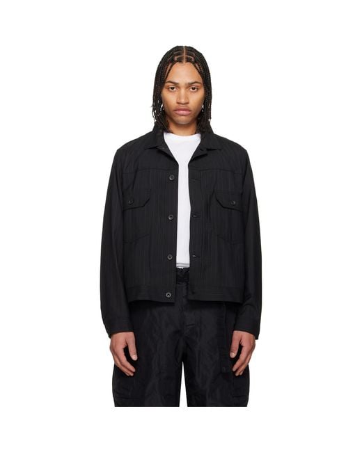 Sacai Black Chalk Stripe Jacket for men