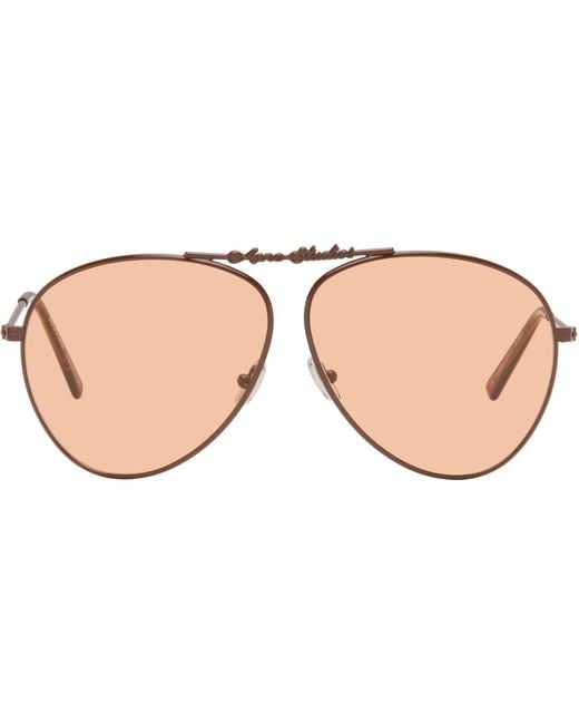 Acne Brown Metal Aviator Sunglasses