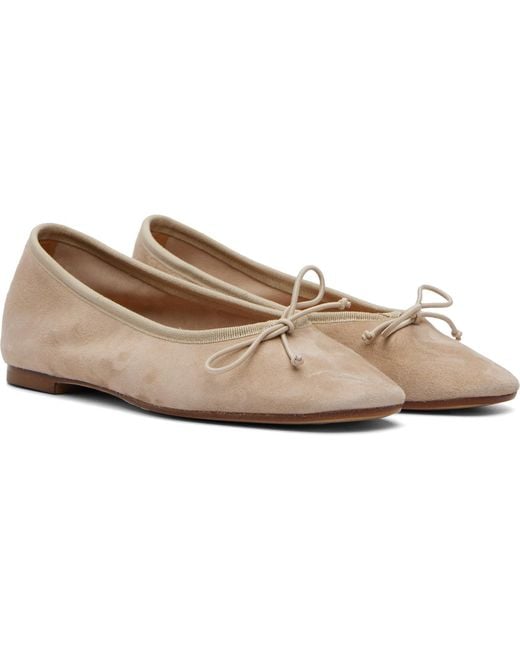Aeyde Natural Tiby Suede Ballerina Flats