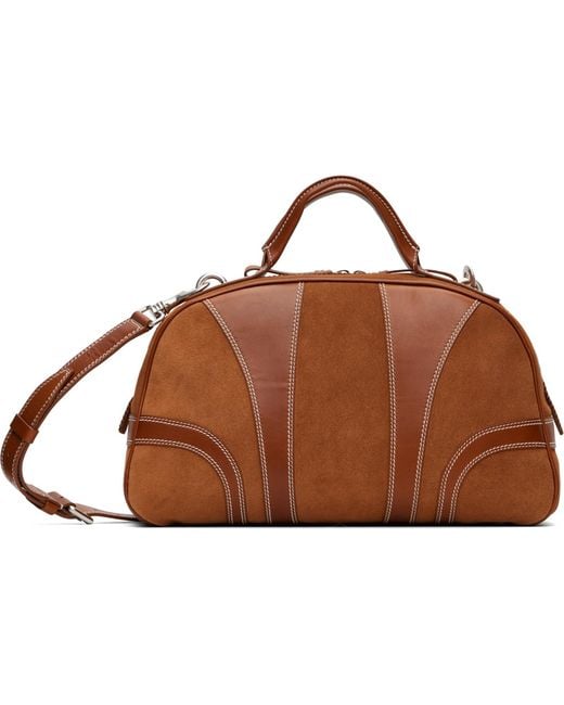 Dries Van Noten Brown Tan Suede Duffle Bag for men