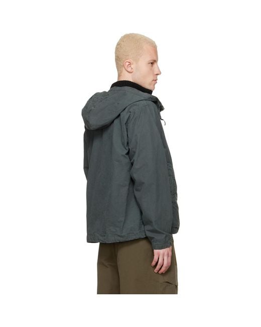 C P Company Black Micro-Reps Hooded Lens Jacket for men