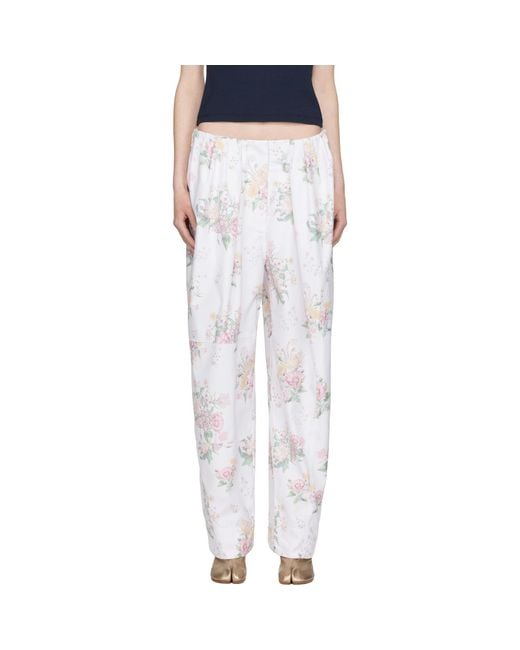 OPEN YY Black Full Gather Floral Trousers