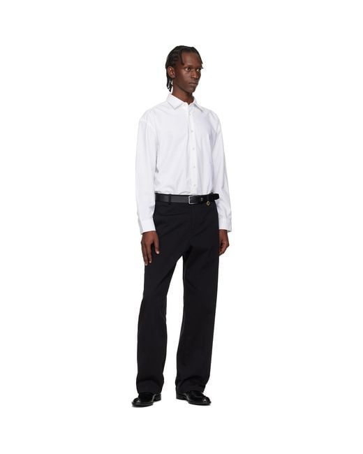 Boss White Embroidered-Logo Shirt for men