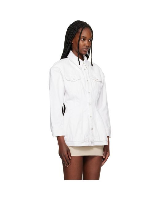 Wardrobe NYC White Denim Contour Jacket