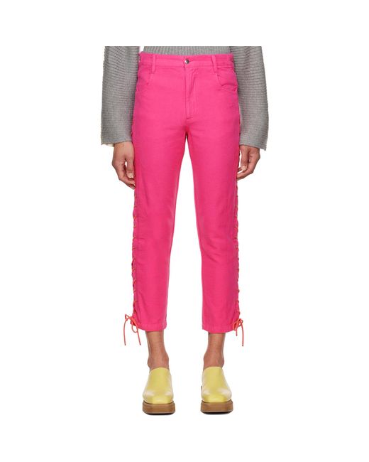 Eckhaus Latta Pink Laced Trousers for men