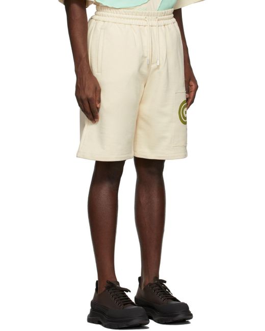 Gcds Natural Beige Eco Regular Sweat Shorts for men