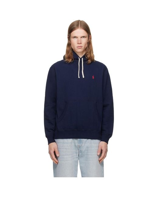 Polo Ralph Lauren Blue 'The Rl Fleece' Hoodie for men