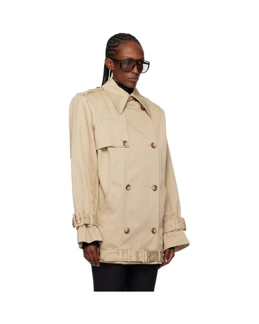 Mugler Natural Dropped Trench Coat