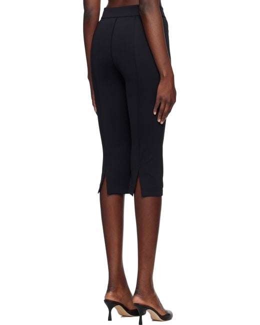 RECTO. Black Stretch Midi Length Fitted Trousers