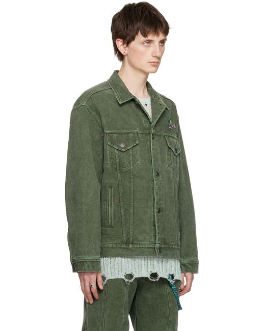 Song For The Mute Green Oversized Worker Jacket for men