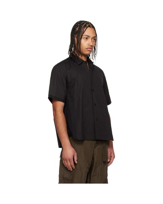 Sacai Black Poplin Shirt for men