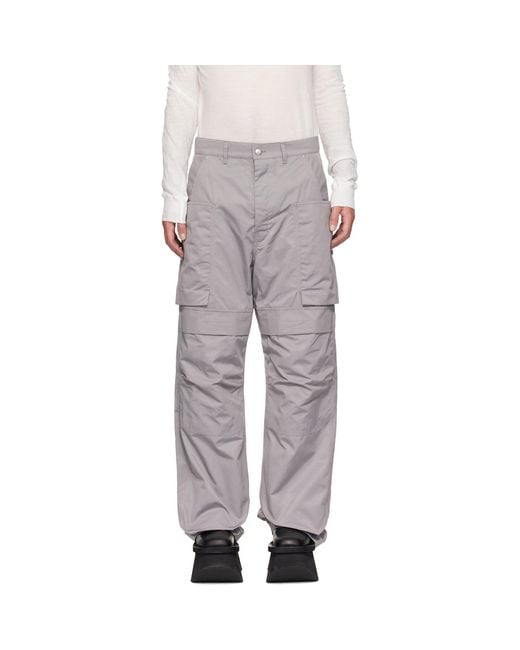 Rick Owens Gray Tower Stefan Cargo Pants for men