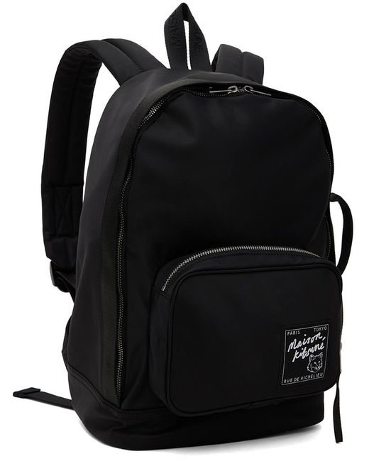 Maison Kitsuné Black 'the Traveller' Backpack for men