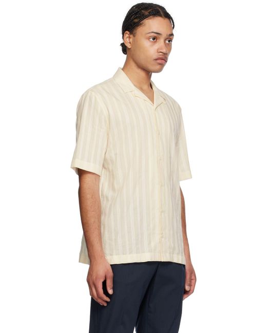 Sunspel Black Embroidered Stripe Shirt for men
