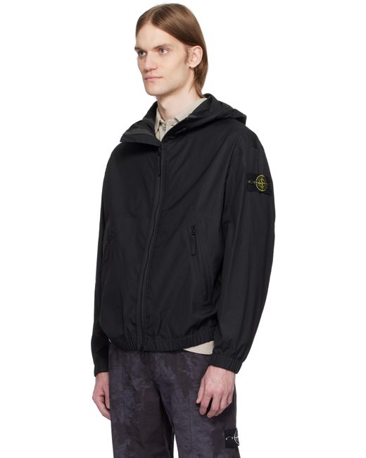メンズ Stone Island ブラック Supima Cotton Canvas Non-Aqueous Dyeing ジャケット Black
