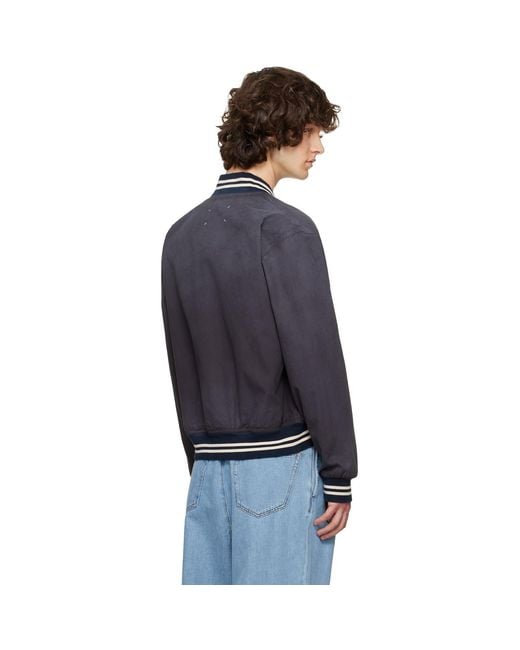 Maison Margiela Blue Varsity Caban Jacket for men