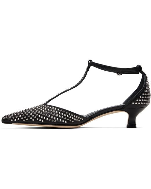 Aeyde Black Liz Mini Stud Leather Heels