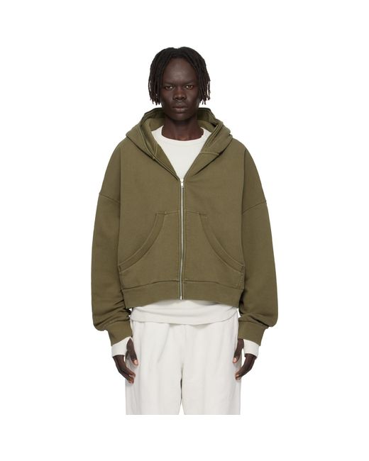 Entire studios Green Khaki Eternal Zip Hoodie for men