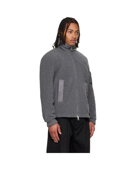 Moncler Gray Zip Up Jacket for men