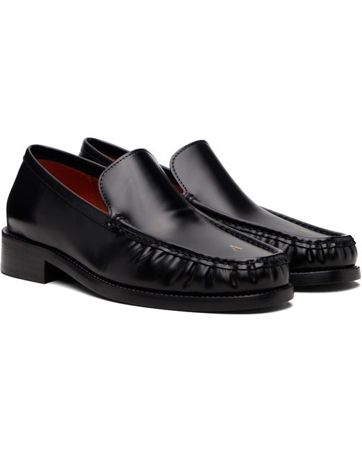 Acne Black Leather Loafers for men
