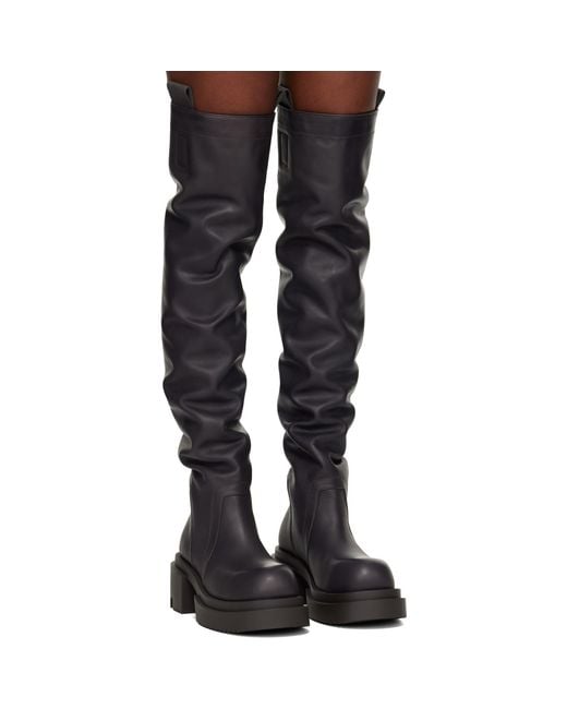 Rick Owens Black Concordians Wader Bodun Tall Boots