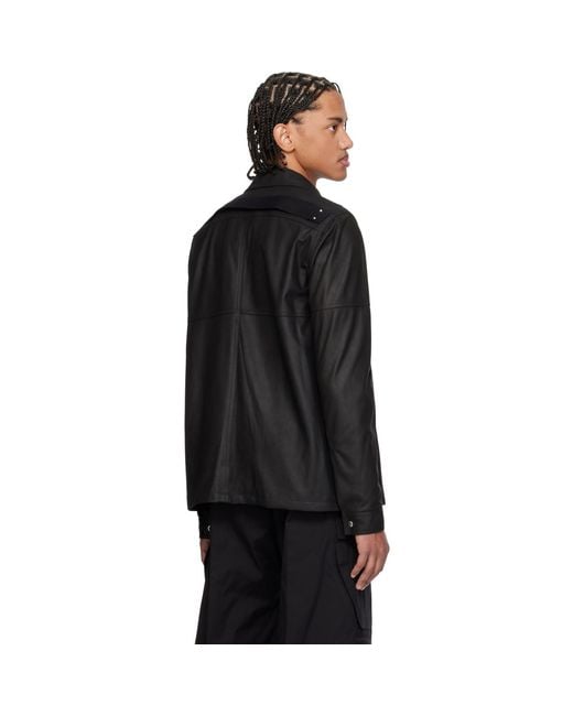 Rick Owens Black Temple Brad Leather Jacket for men